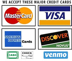 All major credit cards accepted
